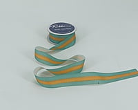 Grosgrain Stripes Ribbon - Grey & Aubergine