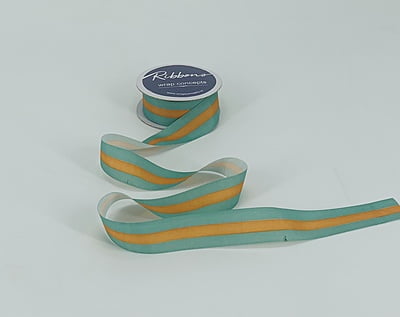 Grosgrain Stripes Ribbon - Grey & Aubergine