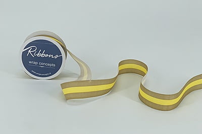 Grosgrain Stripes Ribbon - Grey & Aubergine