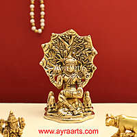 Adiyogi Lord Shiva As Dakshinamurthy ThasnaMurthi Brass Idol - 4.8 Inch Height
