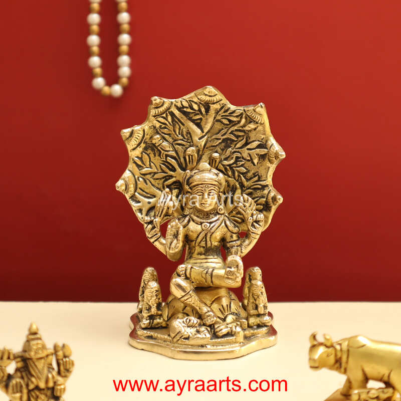 Adiyogi Lord Shiva As Dakshinamurthy ThasnaMurthi Brass Idol - 4.8 Inch Height