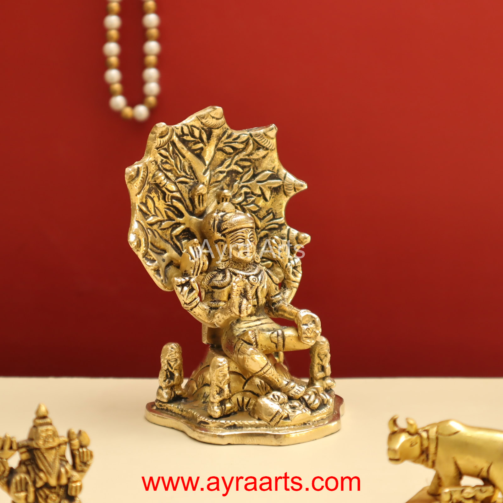 Adiyogi Lord Shiva As Dakshinamurthy ThasnaMurthi Brass Idol - 4.8 Inch Height