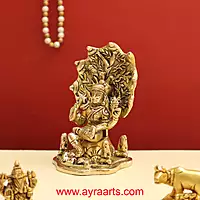 Adiyogi Lord Shiva As Dakshinamurthy ThasnaMurthi Brass Idol - 4.8 Inch Height