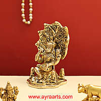 Adiyogi Lord Shiva As Dakshinamurthy ThasnaMurthi Brass Idol - 4.8 Inch Height