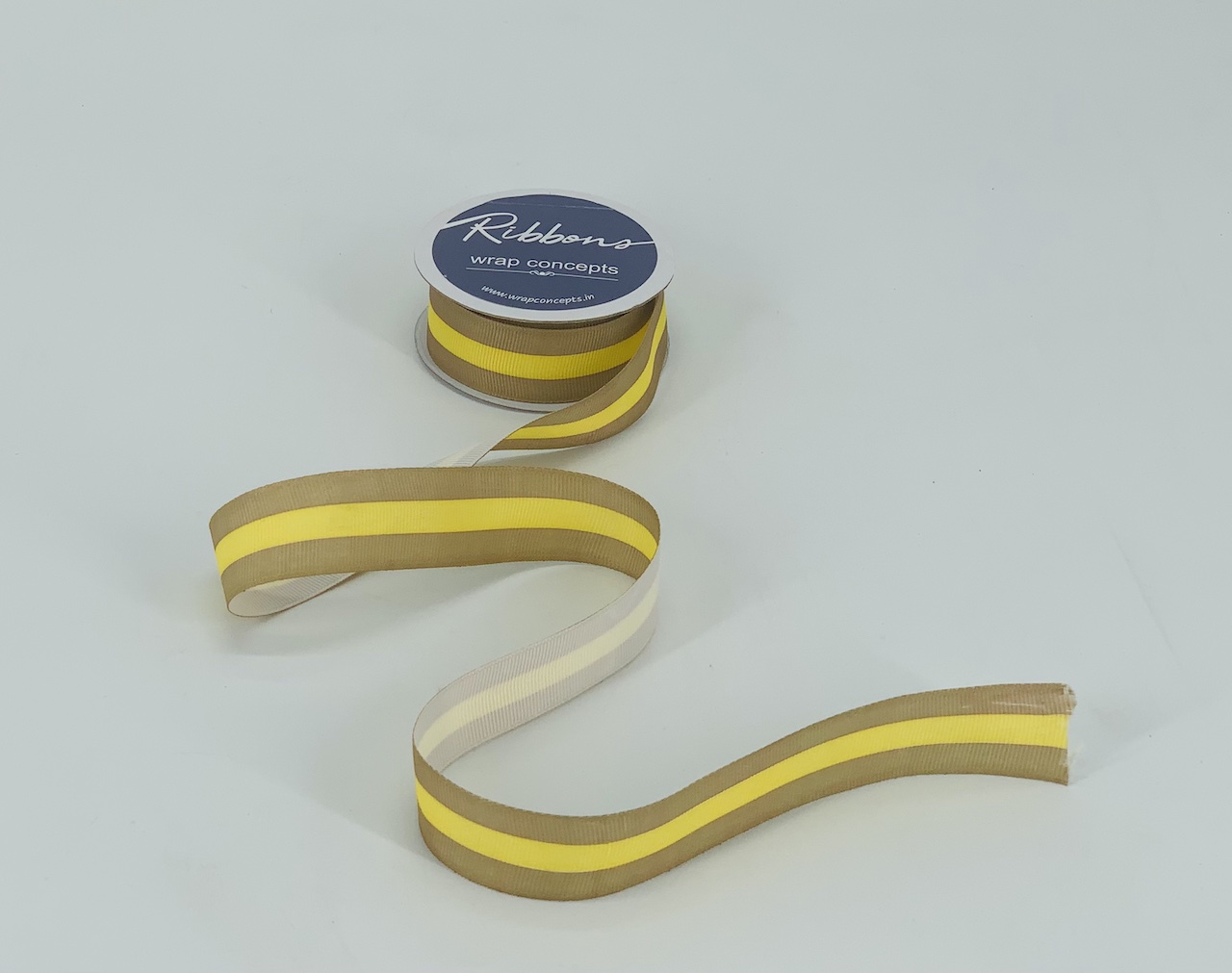 Grosgrain Stripes Ribbon - Grey & Aubergine