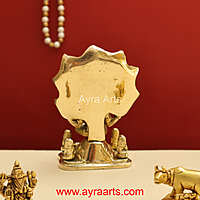 Adiyogi Lord Shiva As Dakshinamurthy ThasnaMurthi Brass Idol - 4.8 Inch Height