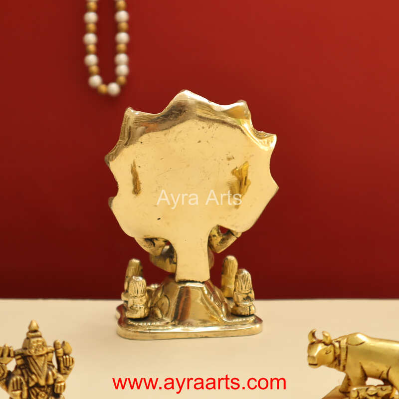 Adiyogi Lord Shiva As Dakshinamurthy ThasnaMurthi Brass Idol - 4.8 Inch Height