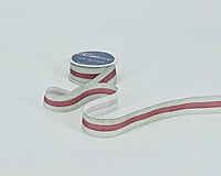 Grosgrain Stripes Ribbon - Grey & Aubergine