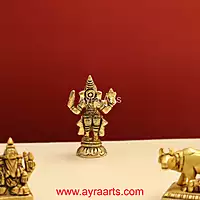 Handmade Brass Standing Ganesha Statue - 3 Inch Height