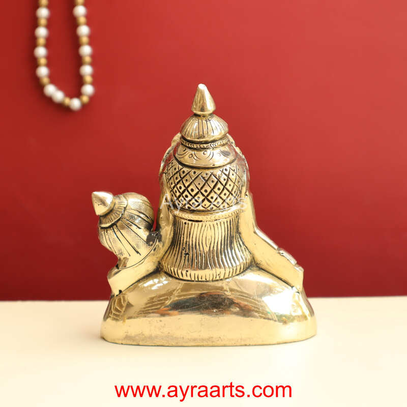 Handcrafted Hanuman Ji Bust Brass Idol For Home Office Temple Lucky Decor - 5 Inch Height