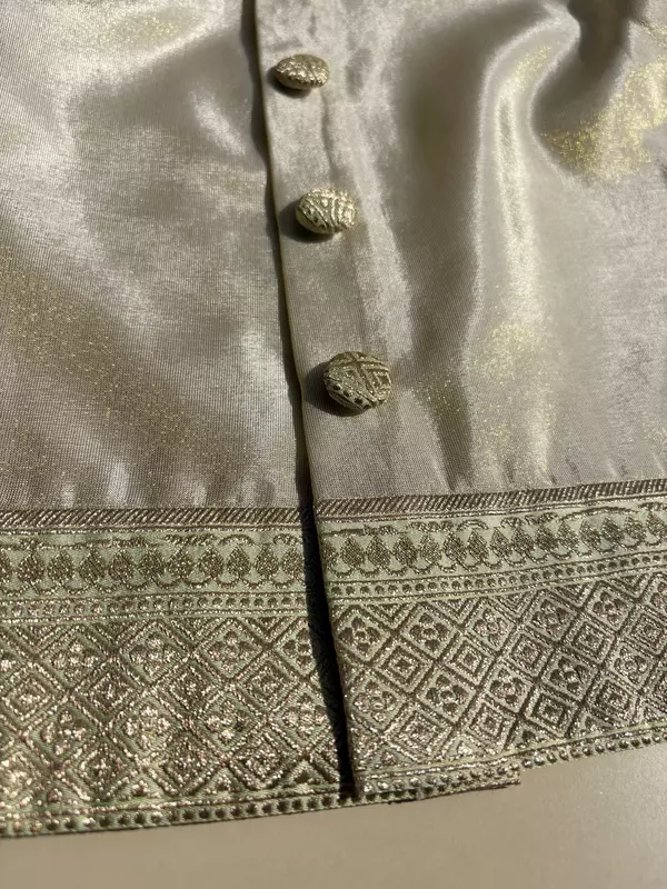 Ivory Tissue Silk Border Kurta Set