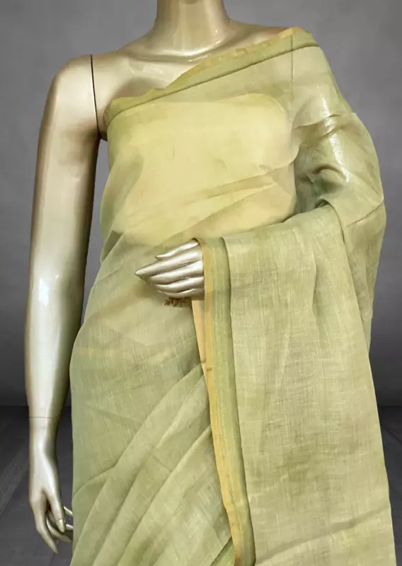 Saanvi - The Linen French Knot Saree in Heavy Blouse SWS169