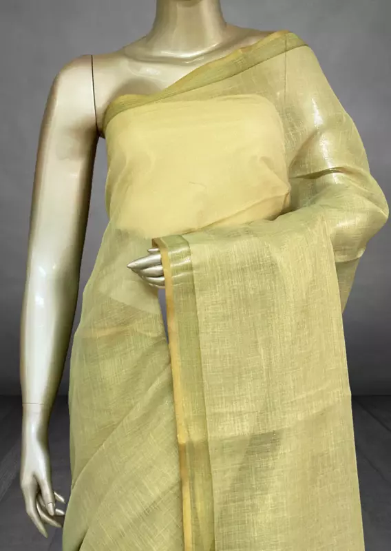 Saanvi - The Linen French Knot Saree with Heavy Blouse SWS176