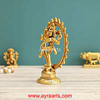 Lord Shiva Dancing Nataraja Brass Idol - 6 Inch Height