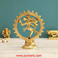 Lord Shiva Dancing Nataraja Brass Idol - 6 Inch Height