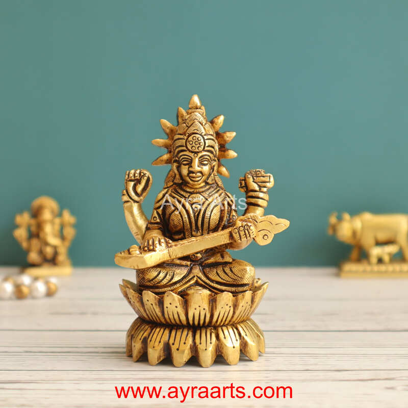 Brass Kamal Saraswati- 3.5 Inch Height