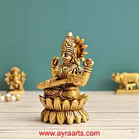 Brass Kamal Saraswati- 3.5 Inch Height