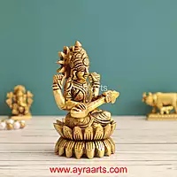Brass Kamal Saraswati- 3.5 Inch Height