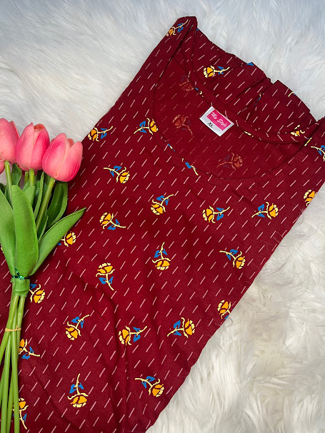 Frock Nighty @ 199 Dark Red #7