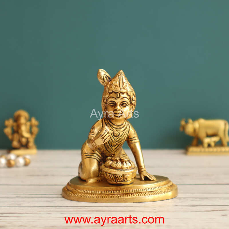 Brass Laddu Gopal 3 Inch Height