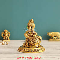 Brass Matki Krishna 3.5 Inch Height