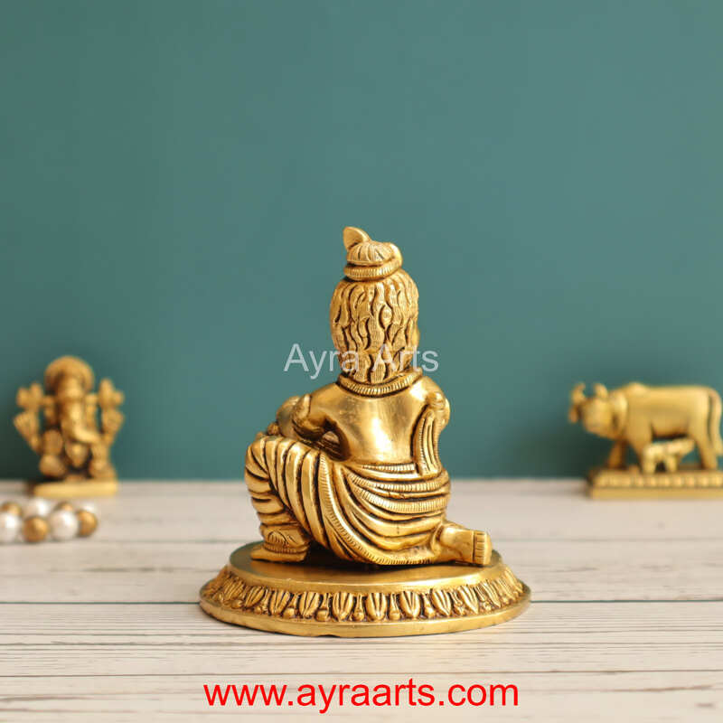 Brass Matki Krishna 3.5 Inch Height
