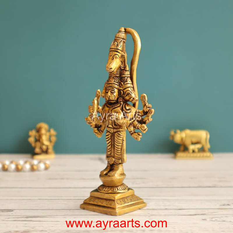 Brass 5 Face Hanuman - 5.5 Inch Height