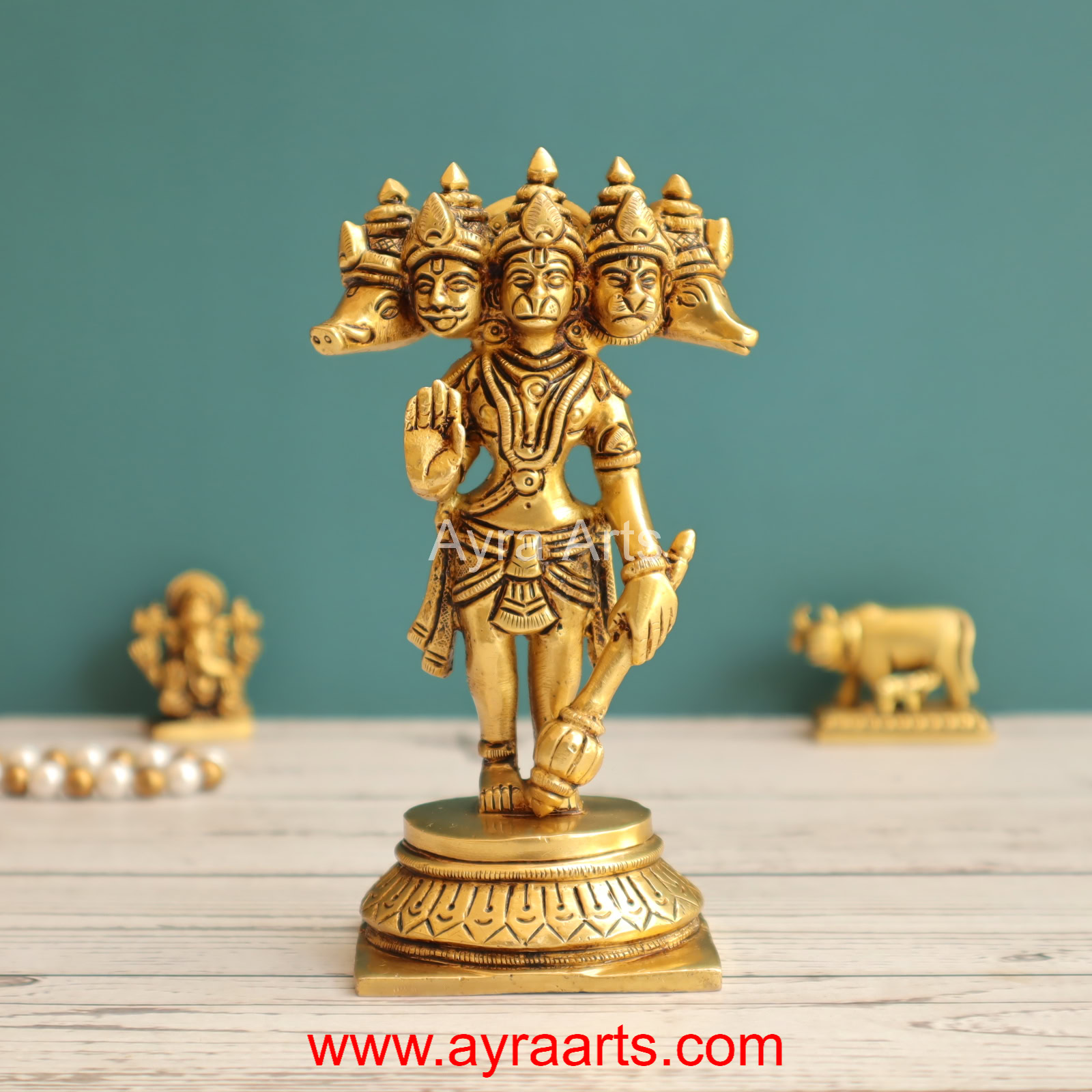 Brass Panchamukhi Hanuman 5.5 Inch Height