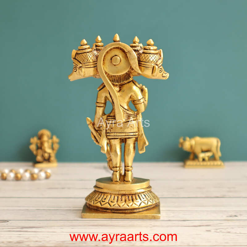 Brass Panchamukhi Hanuman 5.5 Inch Height