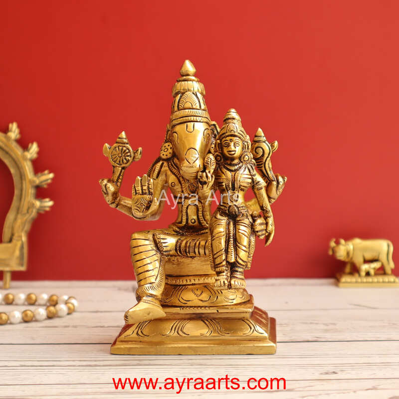 Brass Hayagriva With Lakshmi 6.5 Inch Height