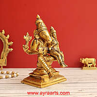 Brass Hayagriva With Lakshmi 6.5 Inch Height