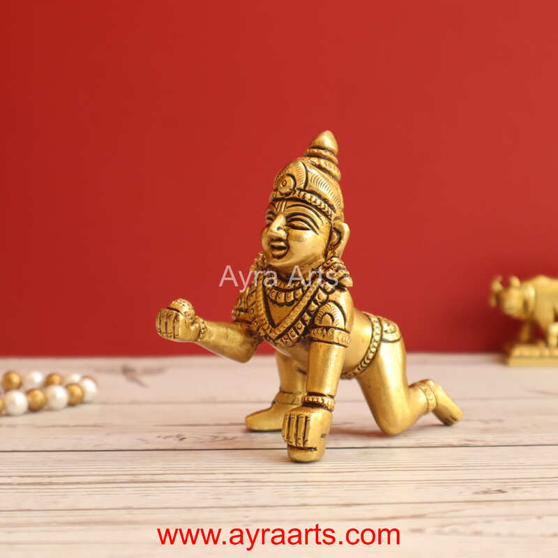 Brass Laddu Gopal 4.5 Inch Height