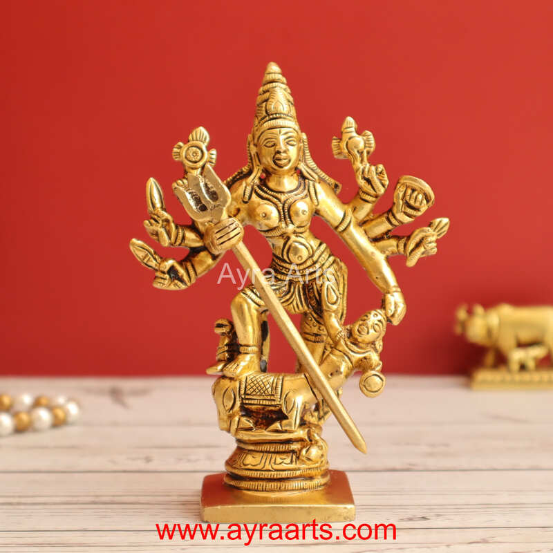 Brass Mahisasur Vardhini 5 Inch Height