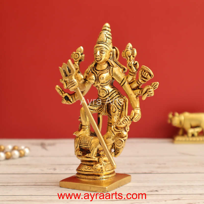 Brass Mahisasur Vardhini 5 Inch Height