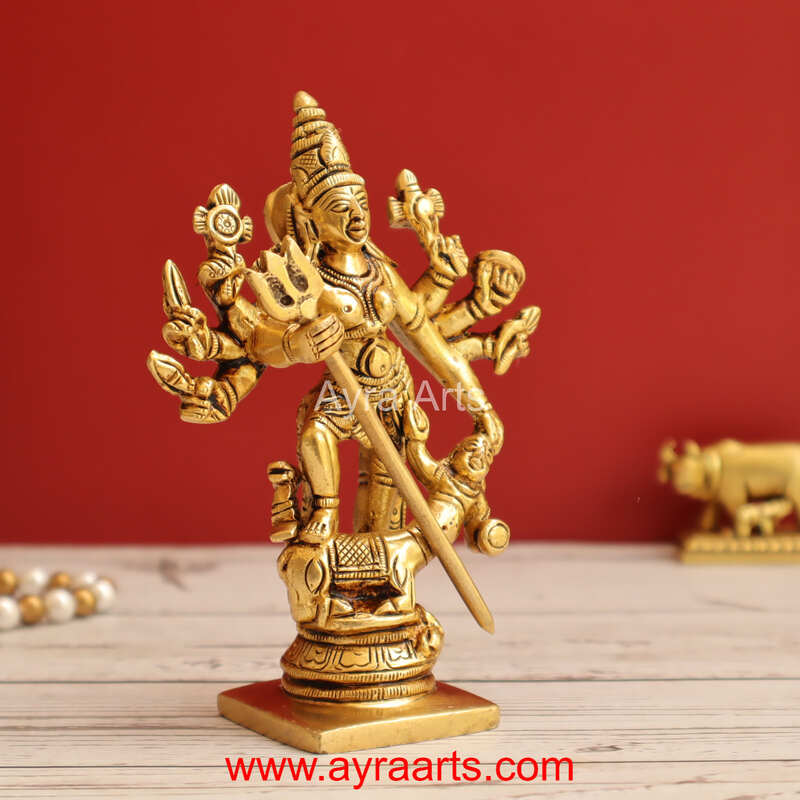 Brass Mahisasur Vardhini 5 Inch Height