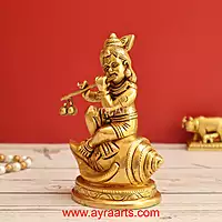 Brass Shankh Krishna 5 Inch Height
