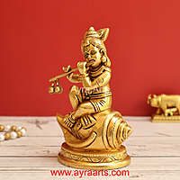 Brass Shankh Krishna 5 Inch Height