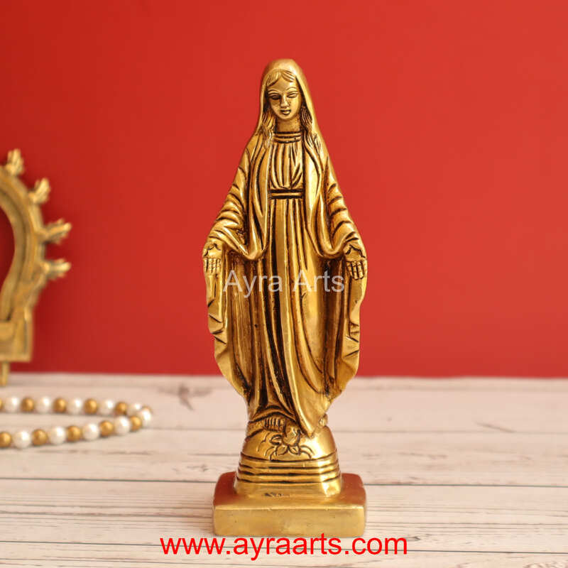 Brass Mother Mary 6.5 Inch Height