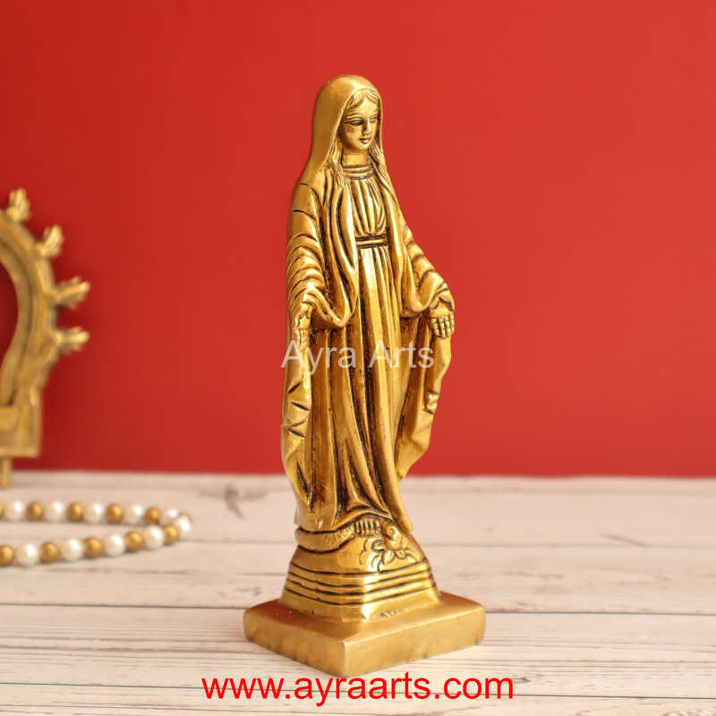 Brass Mother Mary 6.5 Inch Height