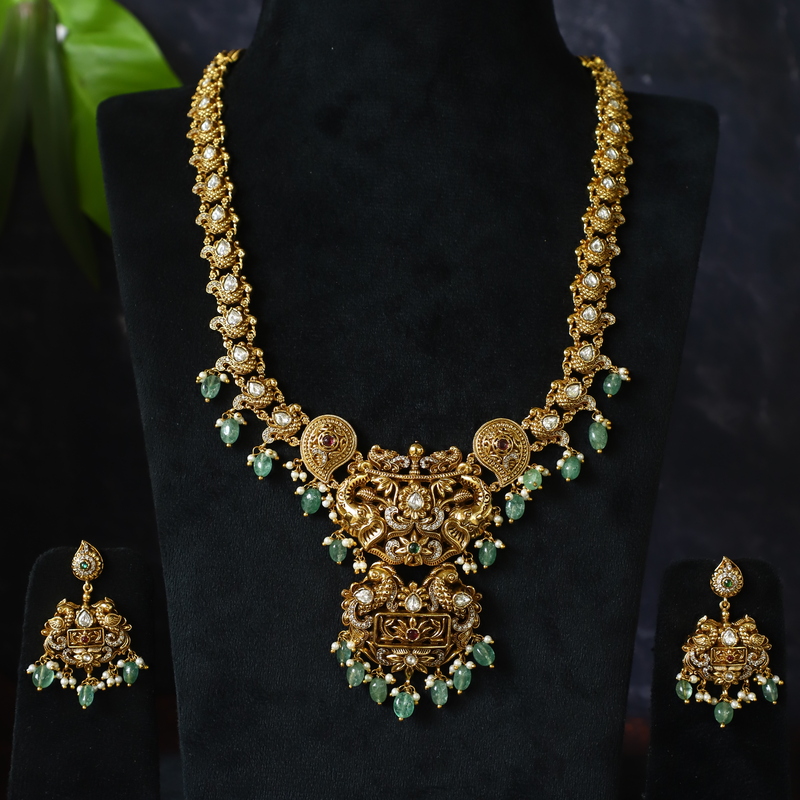 Antique elephant with Peacock Long Haram