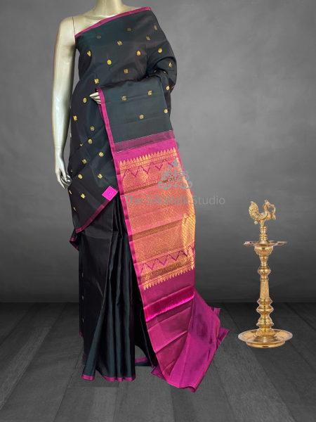 Butta Kanchivaram Dark Green 10481