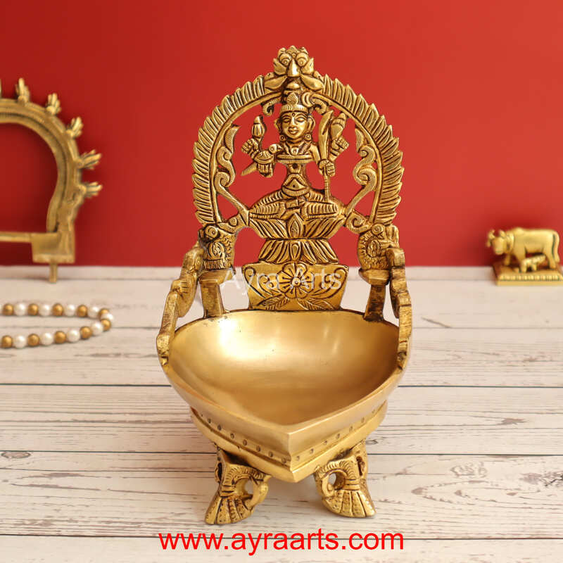 Brass Kamakshi Deepam 7 Inch Height