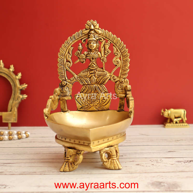 Brass Kamakshi Deepam 7 Inch Height