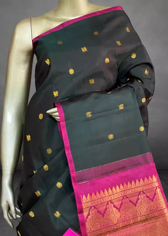 Butta Kanchivaram Dark Green 10481