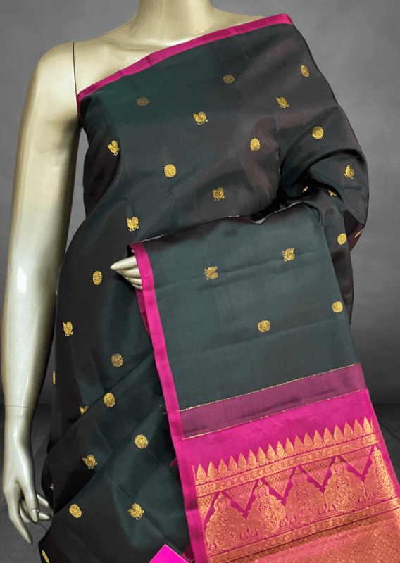 Butta Kanchivaram Dark Green 10481