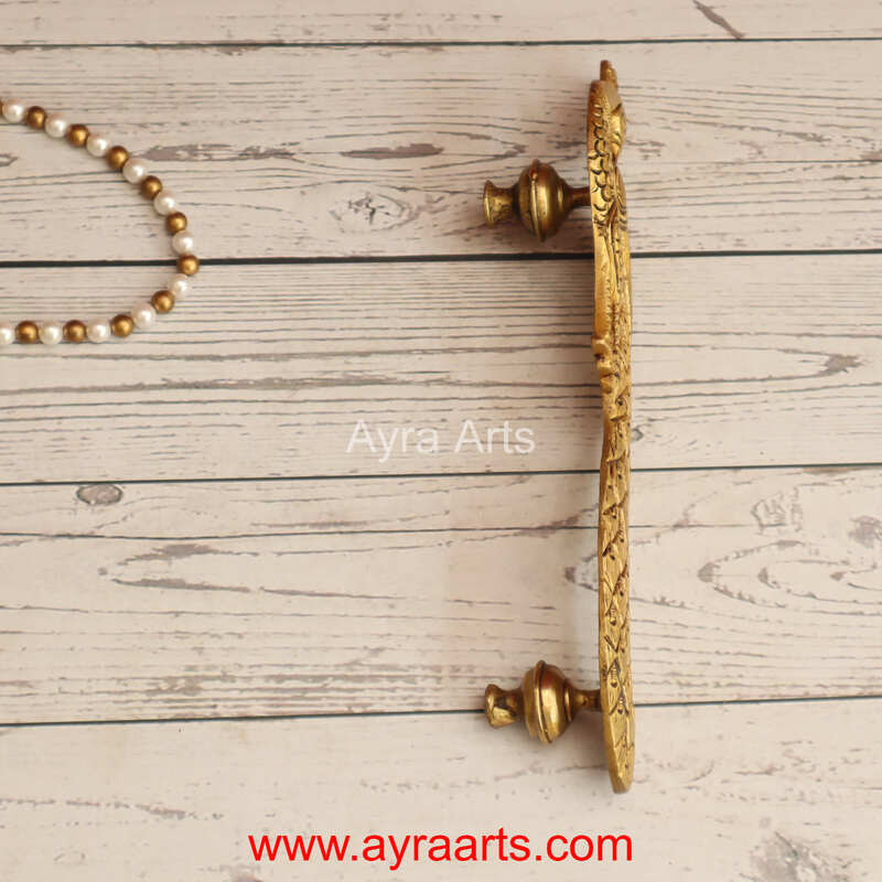 Peacock Door Handle for Main and Pooja Door - 9.5 Inch Height