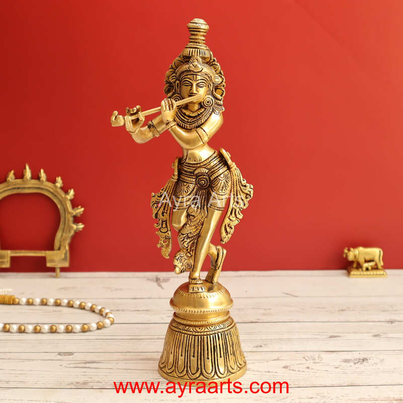 Brass Krishna 11.5 Inch Height