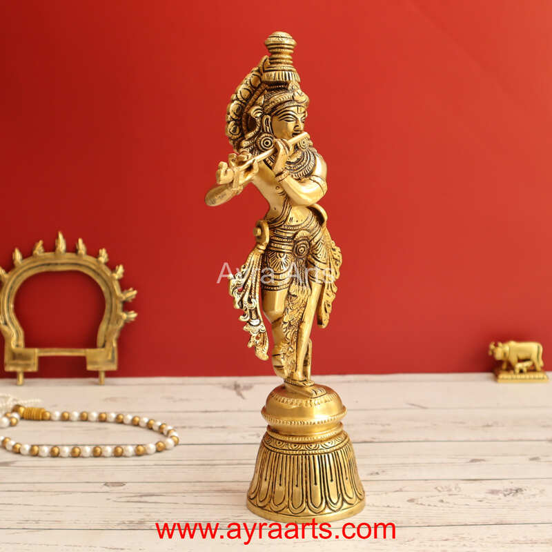 Brass Krishna 11.5 Inch Height