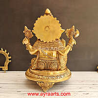 Brass Chowki Ganesha 12.5 Inch Height