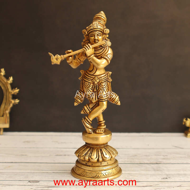 Brass Krishna 8.5 Inch Height